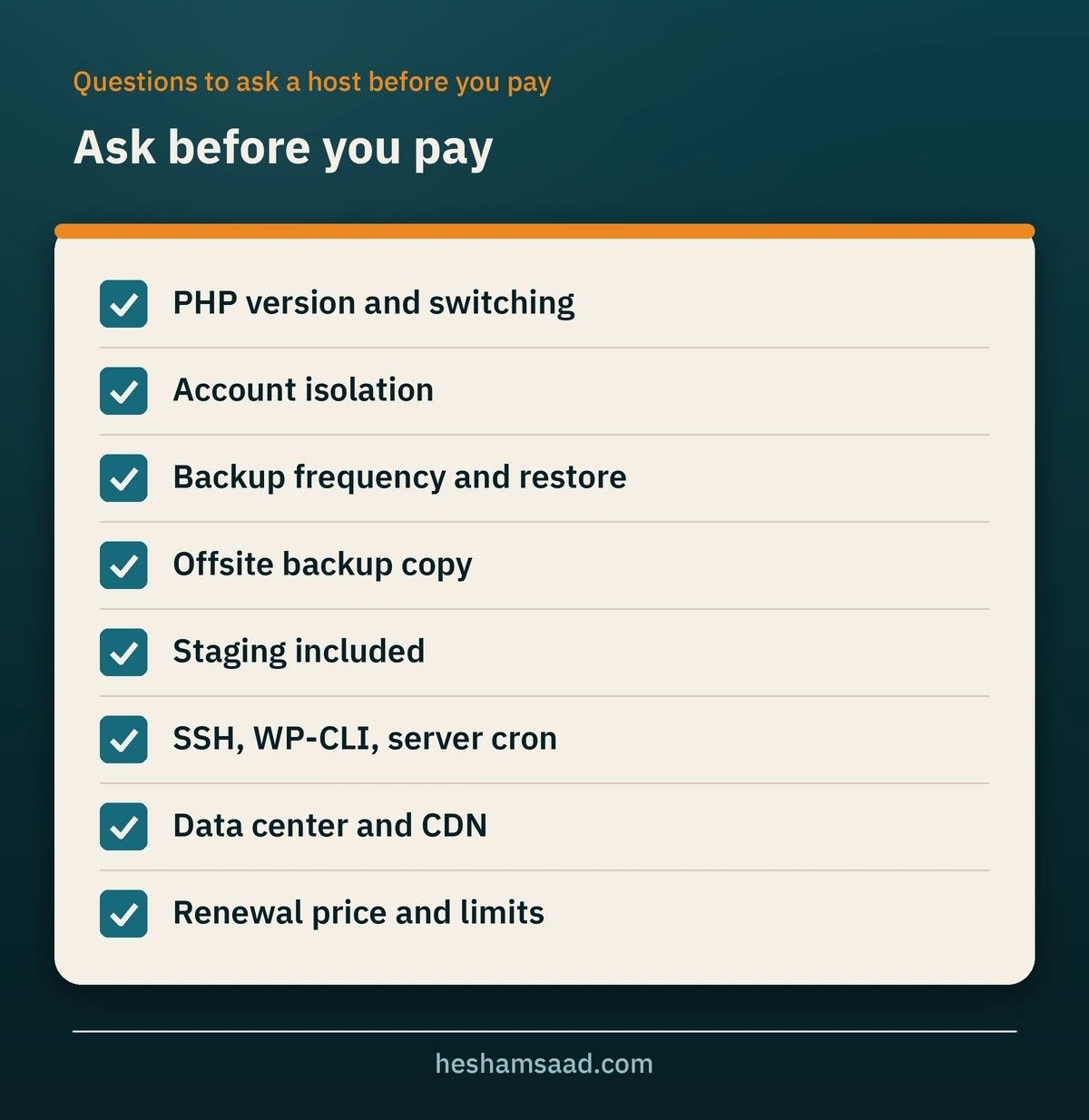 Questions to ask a WordPress host before you pay