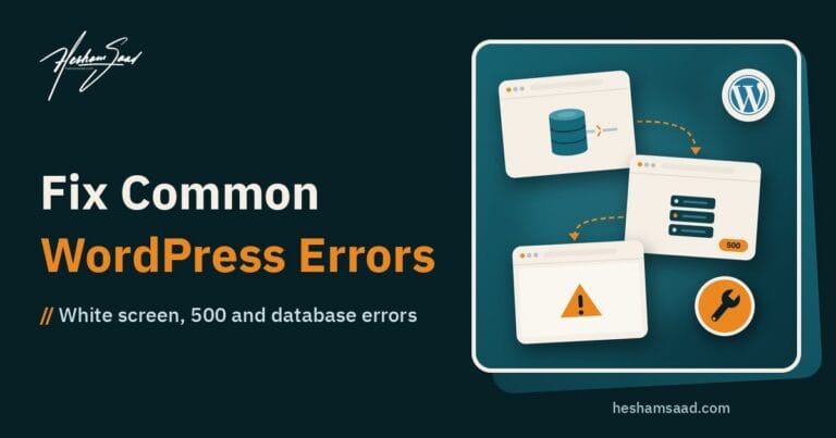 Fixing common WordPress errors: database connection error, error 500 and the white screen, with a wrench for the fix