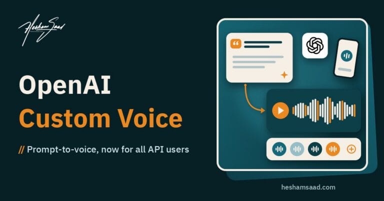 OpenAI prompt-to-voice: a written voice description turned into a new custom voice waveform, saved to a voice library and used by a phone assistant