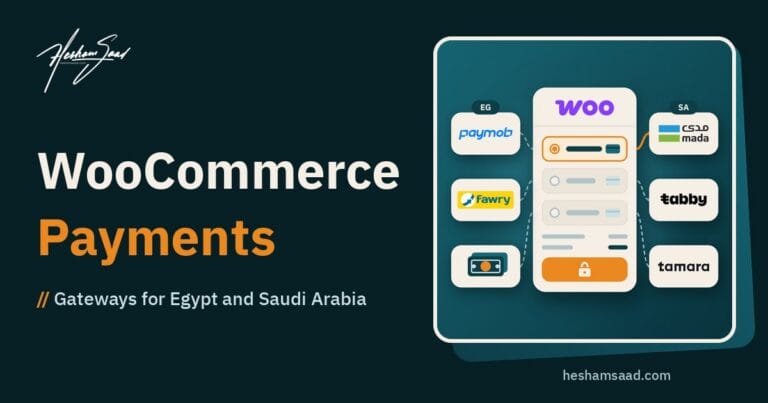 WooCommerce payment gateways for Egypt and Saudi Arabia: a Woo checkout card connected to Paymob, Fawry, cash on delivery, mada, tabby and tamara