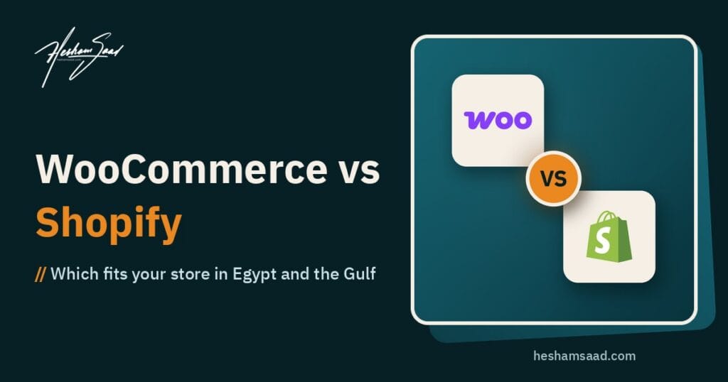 WooCommerce vs Shopify comparison with the official Woo and Shopify logos